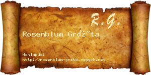 Rosenblum Gréta névjegykártya